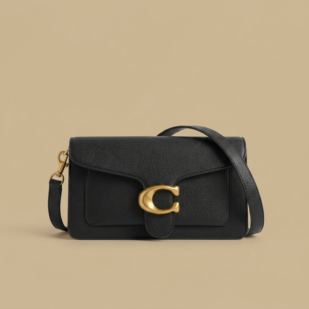 Borsa a tracolla donna in pelle con chiusura dorata
